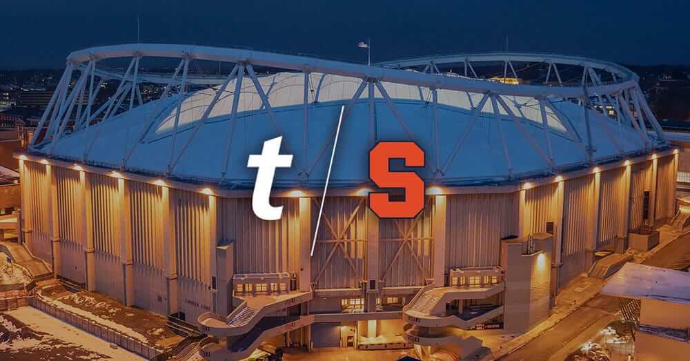 ticketmaster and Syracuse logo over venue
