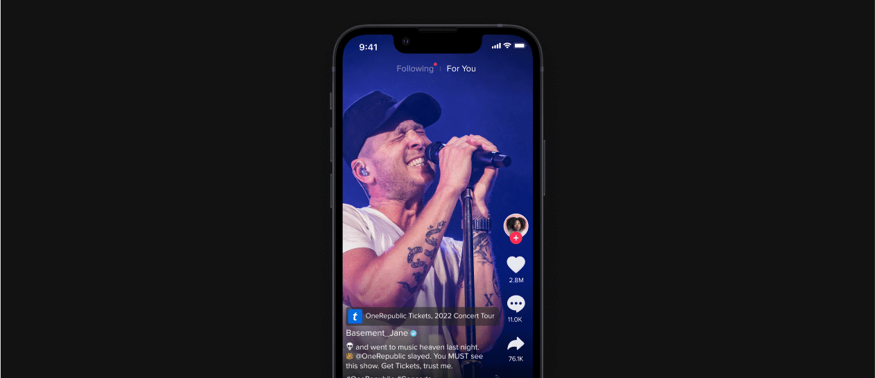 screenshot of ticketmaster and TikTok feature on iphone