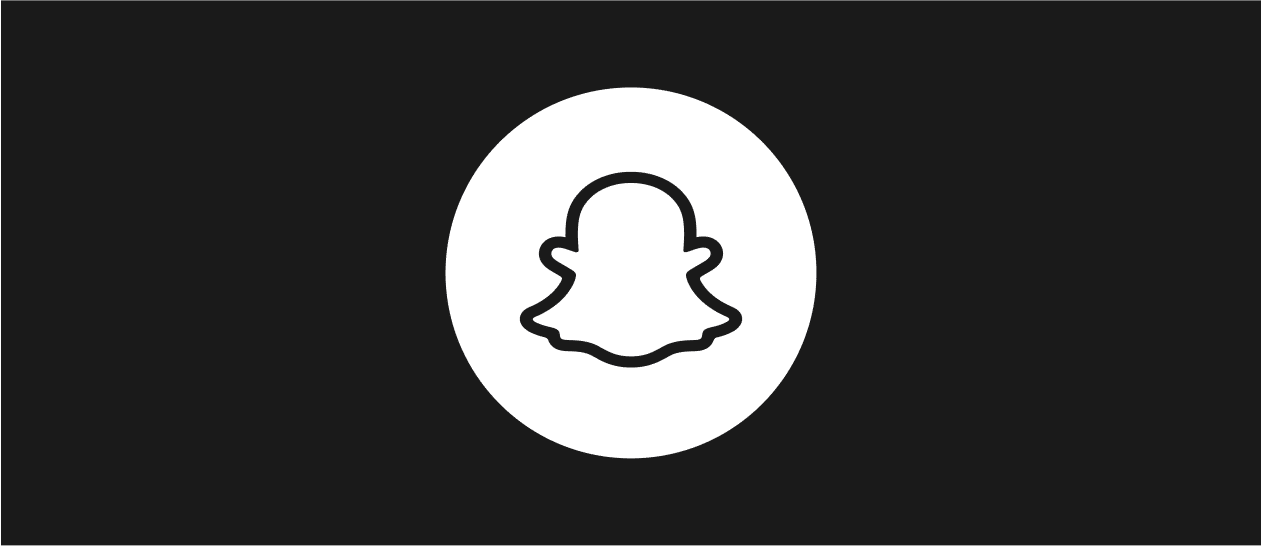 snapchat logo on black background
