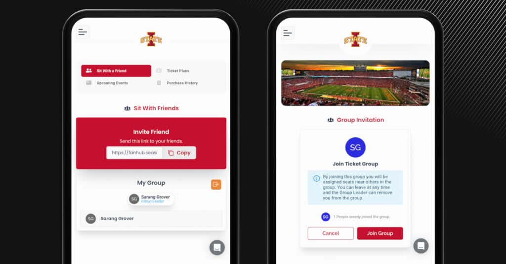screenshot of seasonshare mobile pass for Iowa State fans 