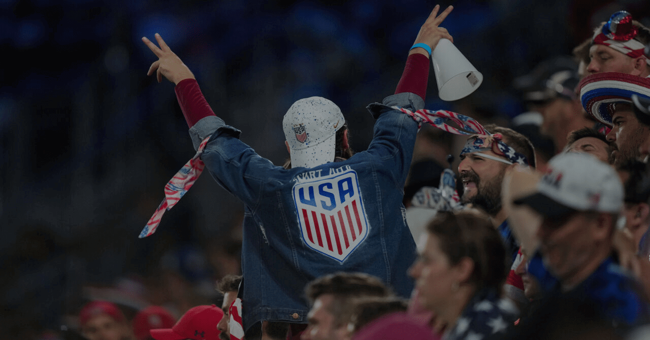 u.s. soccer fan cheering at game