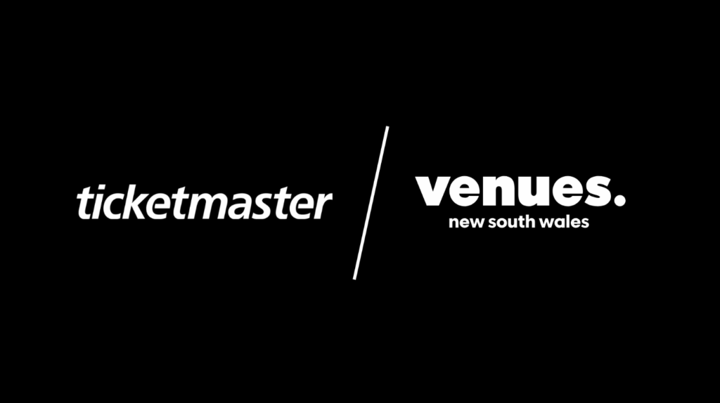Ticketmaster logo and Venues New South Wales logo