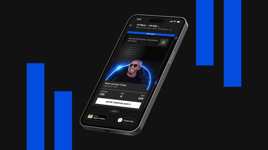 Image of a SafeTix digital ticket on an iPhone