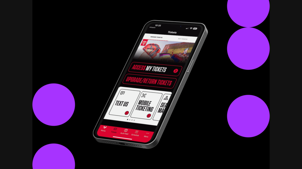 Image of an iPhone showing ticket management options with Ignite.